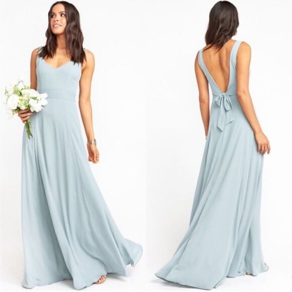NWT Show Me Your Mumu Jenn Maxi Dress Silver sage crisp - Picture 1 of 6